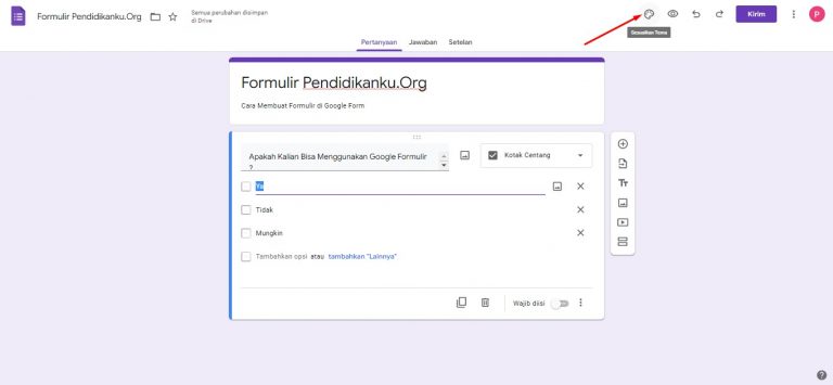Mengubah Tampilan Google Form